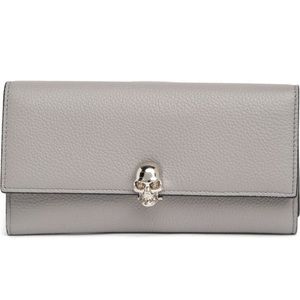 Alexander MCQueen leather continental skull wallet
